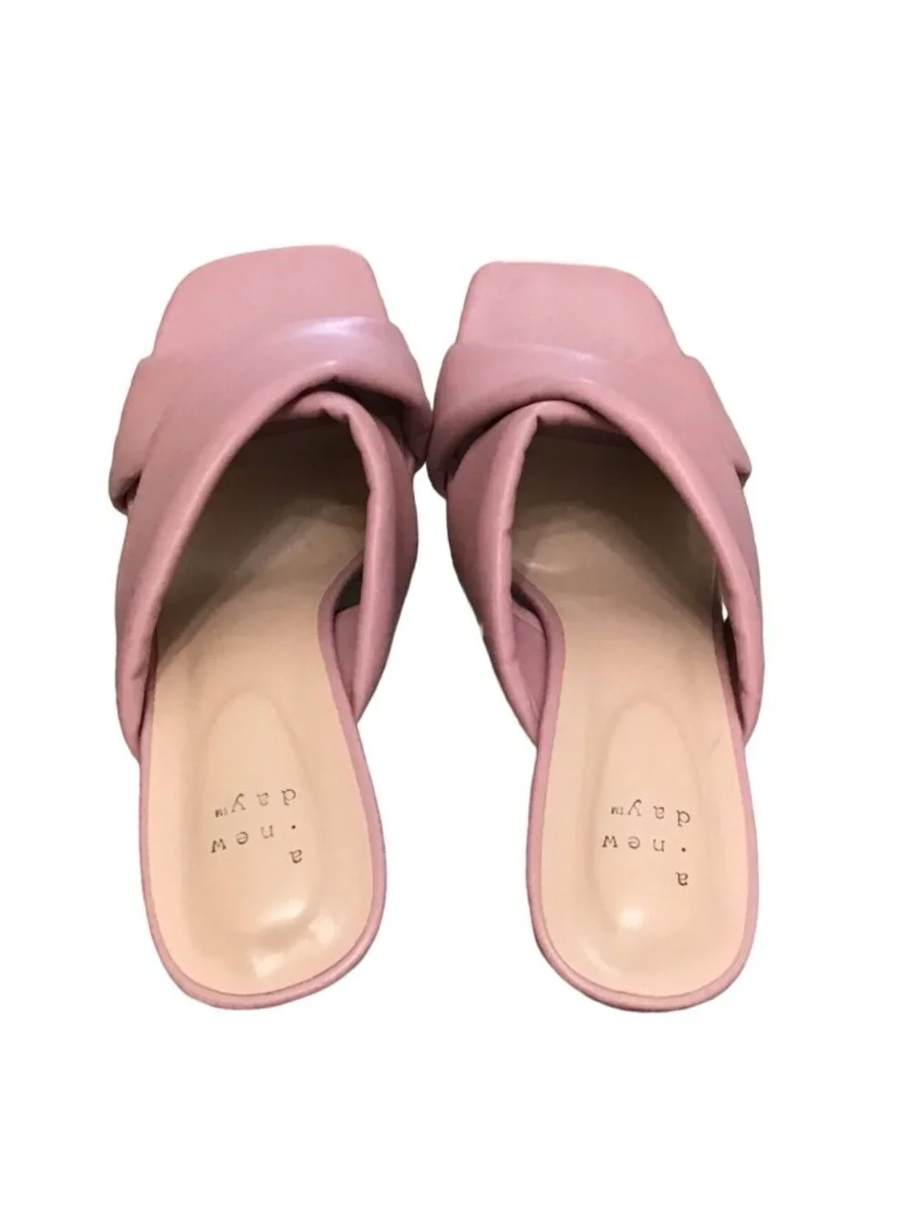 Target A New Day Pink faux leather Mule Shoes size 9 gently worn